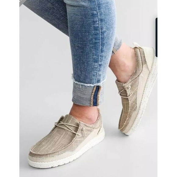 Hey Dude Shoes - Hey Dude Wally Storm Beige Women's Size 7